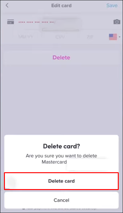 How to delete credit card from Lyft 3