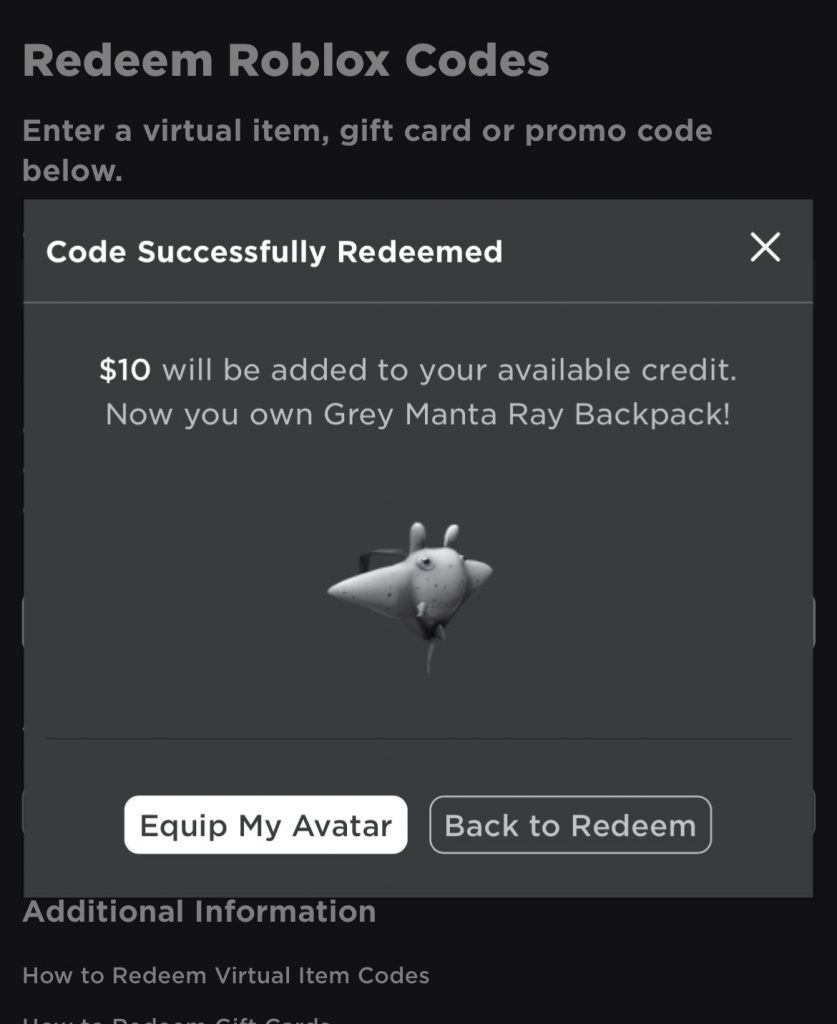 Roblox Gift Card Scratched Off