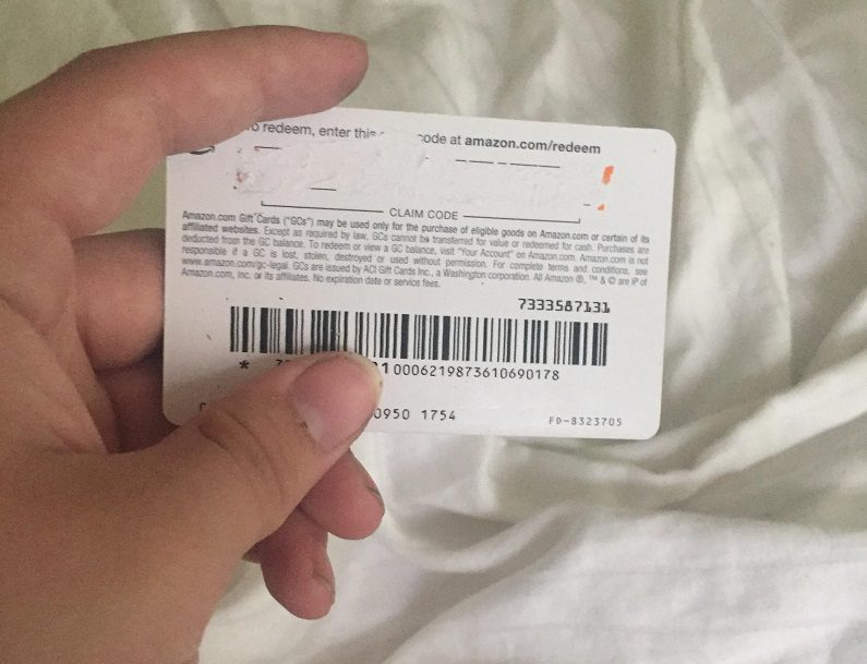 Amazon Gift Card Code Scratched Off