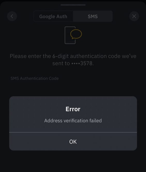 Binance A40400 Error 