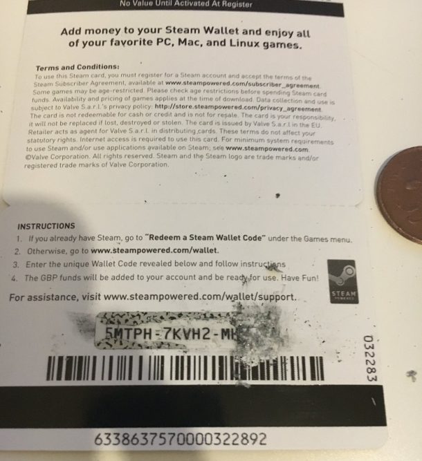 Why does my steam gift card not have a code behind it? : r/Steam