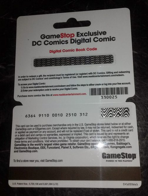 Gamestop gift card numbers scratched off