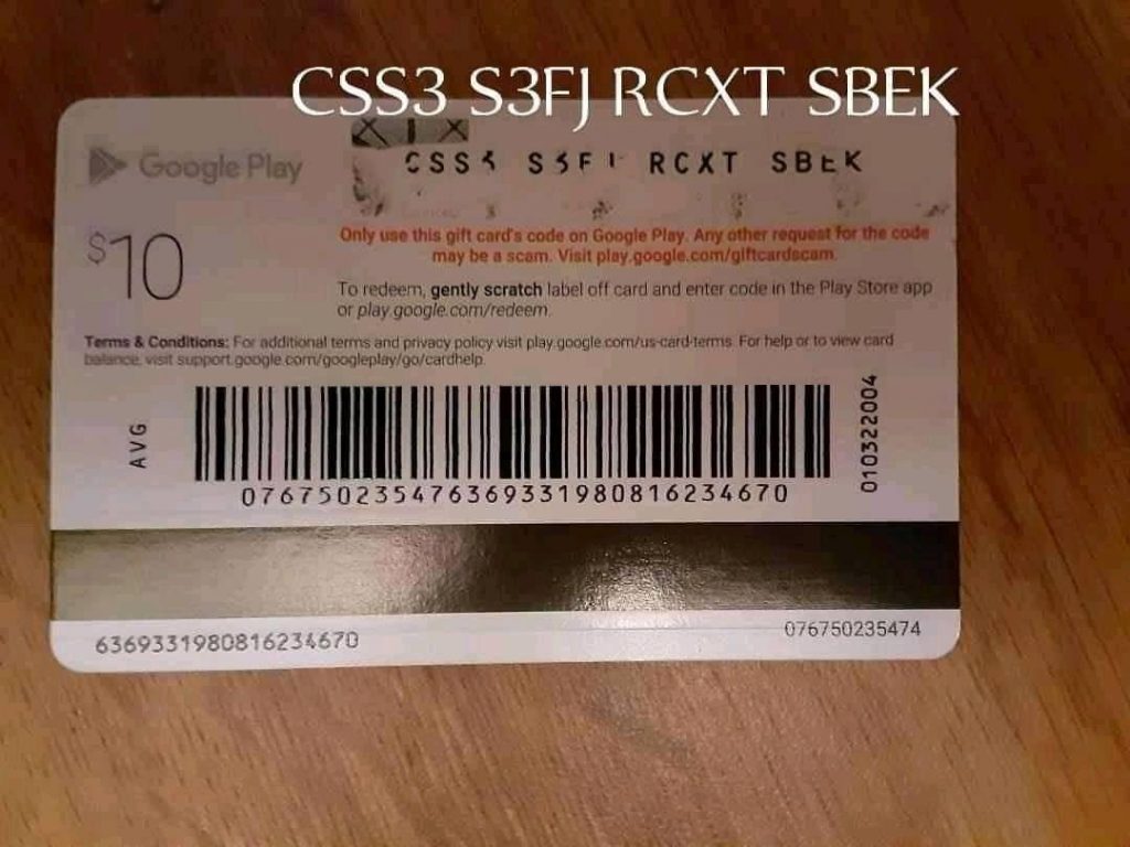 Google Play Gift Card code Scratched Off