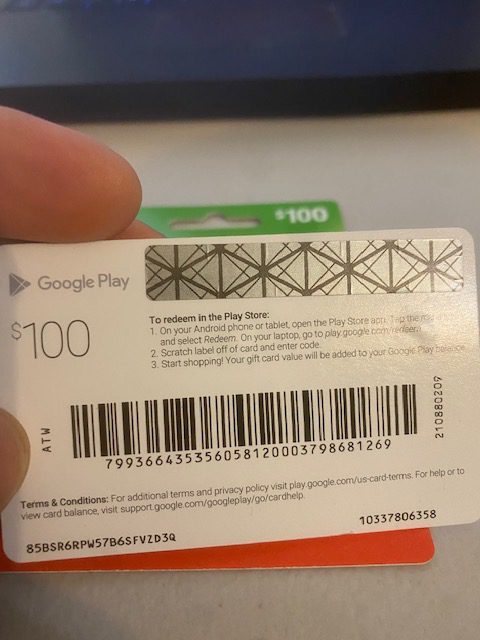 Google Play Gift Card code Scratched Off