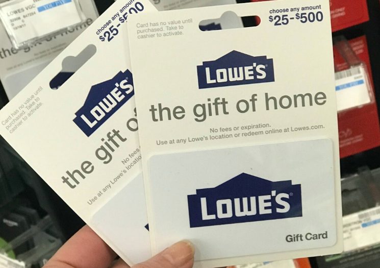 Lowe's Gift Card Pin Scratched Off