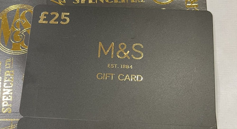 M&S gift card pin scratched off