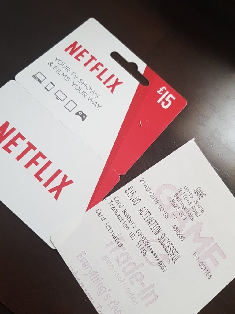 Netflix Gift Card Scratched Off.