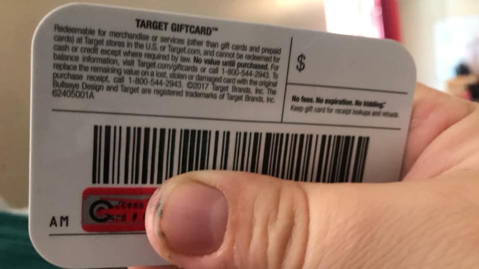 Target Gift Card Pin Scratched Off