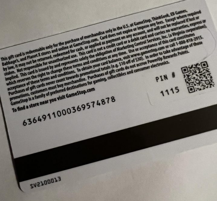 eBay Gift Card Code Scratched Off